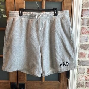 GAP Gray Sweat Shorts Logo Print Athleisure Lounge Wear Men's XL